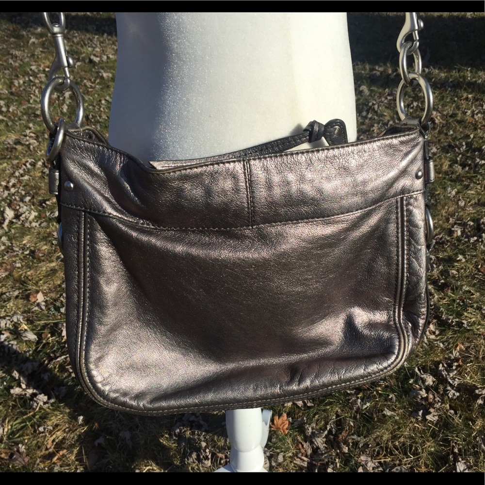 Coach’s Steel Gray Zippered Hobo - Picture 4 of 13